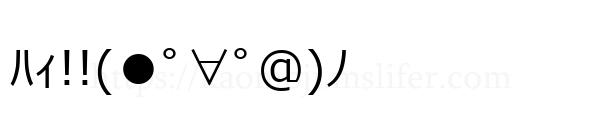 ﾊｨ!!(●ﾟ∀ﾟ@)ﾉ
-顔文字