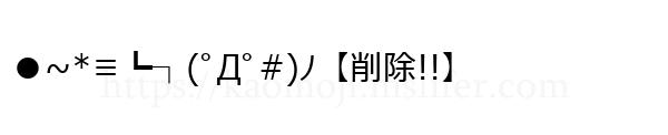●~*≡┗┐(ﾟДﾟ#)ﾉ【削除!!】
-顔文字