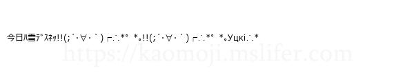 今日ﾊ雪ﾃﾞｽﾈｯ!!(;´･∀･｀)┌∴*゜*｡!!(;´･∀･｀)┌∴*゜*｡Уцκi∴*
-顔文字
