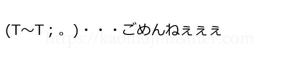 (T～T；。)・・・ごめんねぇぇぇ
-顔文字