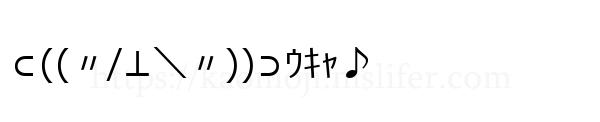 ⊂((〃/⊥＼〃))⊃ｳｷｬ♪
-顔文字