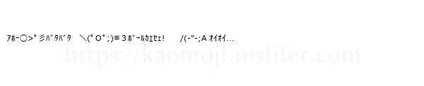 ｱﾎｰ◯>ﾟ彡ﾊﾞﾀﾊﾞﾀ　＼(ﾟＯﾟ;)≡３ﾎﾞｰﾙｶｴｾｪ!　　/(-